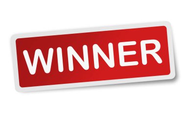 Kazanan kare etiketi beyaz, 3d biçimlendirme