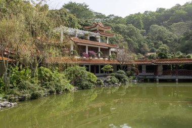 Shenzhen, Çin - 13 Nisan 2025: Shenzhen, Çin 'deki Xianhu Botanik Bahçesi' nin Bonsai Bahçesi manzarası. Burası modern Shenzhen şehrinin en iyi turistik beldelerinden biridir.