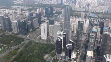 Çin 'in Pingan Finans Merkezi' nden Shenzhen kentinin havadan görüşü