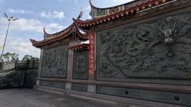 Kuala Pilah, Malezya - 10 Mayıs 2025: Malezya 'nın Kuala Pilah kentinde bulunan Si Thian Kong manzarası. Tanrı 'nın bu tapınakta taptığı ana ilah Dokuz İmparator Tanrısıdır.