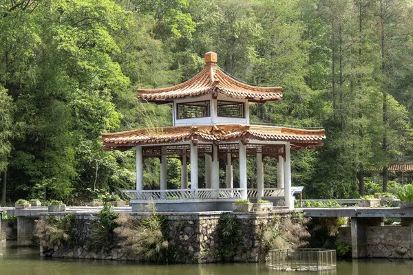 Shenzhen, Çin 'deki Xianhu Botanik Bahçesi' nin güzel manzarası. Burası modern Shenzhen şehrinin en iyi turistik beldelerinden biridir.