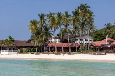 Redang Adası, Malezya - 14 Haziran 2025: Redang Adası, Malezya. Redang Adası Malezya 'nın popüler bir adasıdır. Dalış, şnorkelle yüzme ve plajların keyfini çıkarmak için..