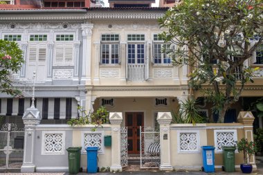 Singapore -26 Sep 2025: Beautiful heritage shop house at Everton area of Singapore.