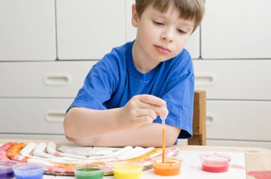 Evdeki çocuk gökkuşağı yapıp boyuyor. Genç sanatçılar için egzersiz. Erken eğitim, Montessori yöntemi. İyi motor becerileri geliştirmek için uygulama. Sıfır israf, evde DIY oyunları.