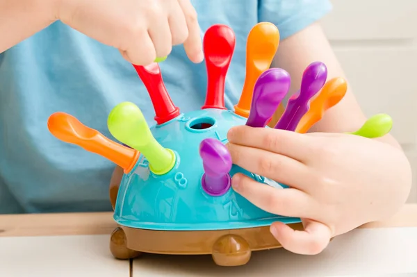 toy for preschool kids. Plastic hedgehog for fine motor skils, to strengthen muscles in fingers, boost counting and sorting, color identification, brain training and memory exercise.