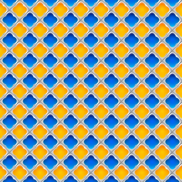 Fundo Azul Mosaico Laranja Ilustração — Fotografia de Stock