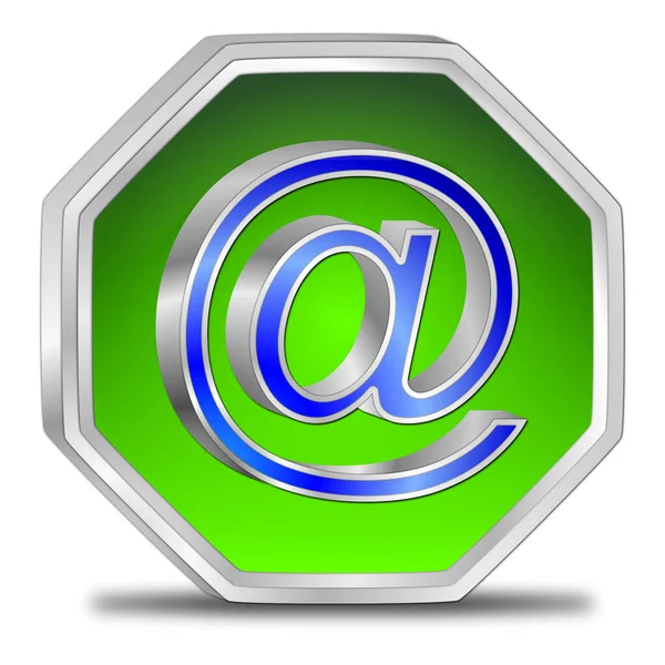 Botão Mail Azul Verde Ilustração — Fotografia de Stock