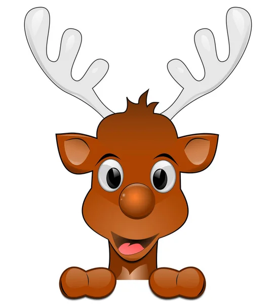Reindeer Wishing Merry Christmas Illustration — Stock Photo, Image