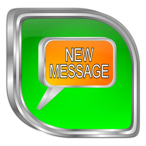 Nuevo Botón Mensaje Verde Naranja Ilustración —  Fotos de Stock