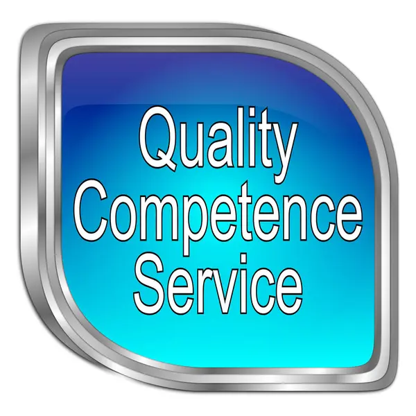Botón Servicio Competencia Calidad Azul Ilustración — Foto de Stock