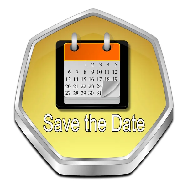 Date Button Gold Illustration — Stock Photo, Image