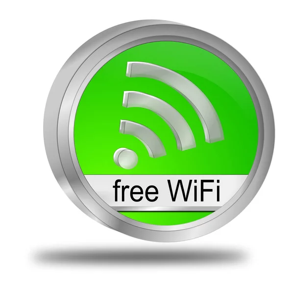 Free Wireless Wifi Button Green Illustration — Stock Photo, Image