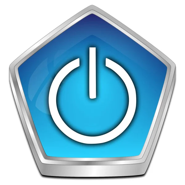 Botão Energia Azul Ilustração — Fotografia de Stock
