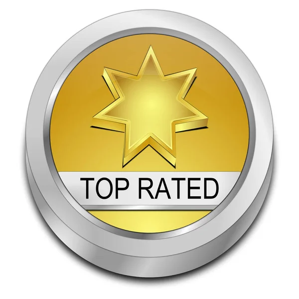 Top Clasificado Botón Oro Ilustración — Foto de Stock