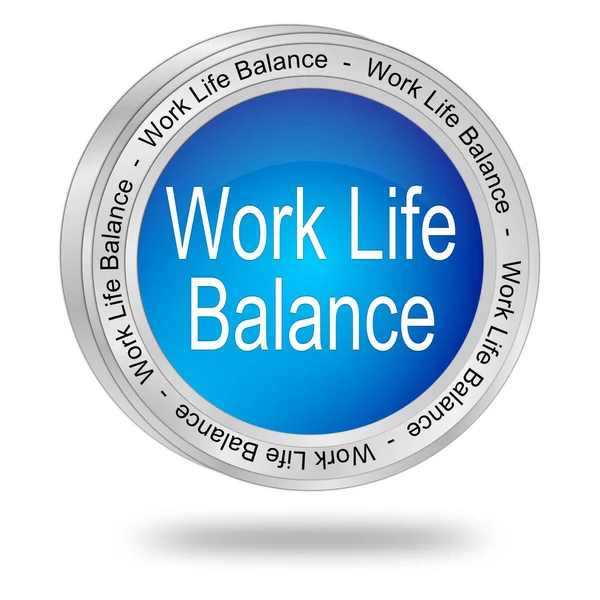 Work Life Balance Button Blue Illustration — Stock Photo, Image