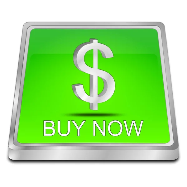 Buy now Button green - 3D illustration
