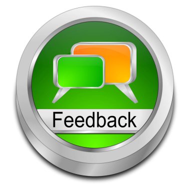 Feedback button green orange - 3D illustration