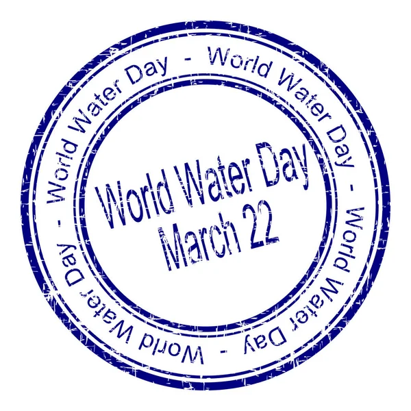 World Water Day Rubber Stamp Blue March Illustration — Stock Photo, Image