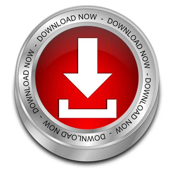 Download Now Button Red Illustration — Stock Photo, Image