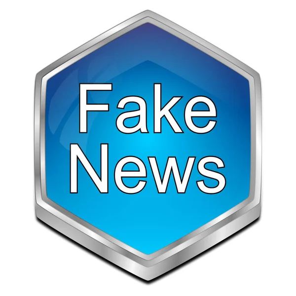 Fake News Button Blue Illustration — Stock Photo, Image