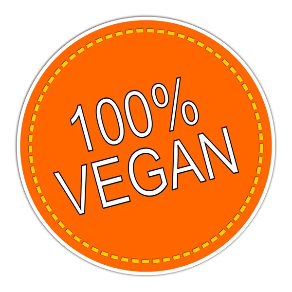 100 Veganer Aufkleber Orange Abbildung — Stockfoto
