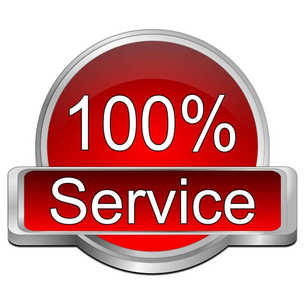 100 Serviceknapp Röd Illustration — Stockfoto
