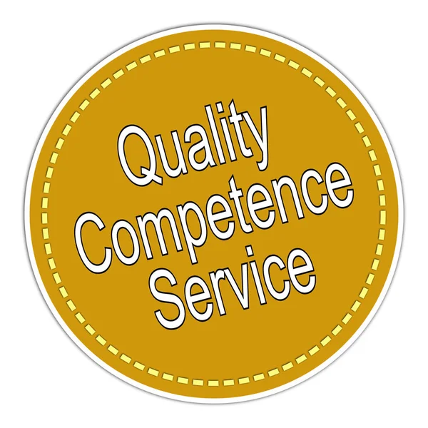 Qualità Competenza Servizio Adesivo Oro Sfondo Bianco Illustrazione — Foto Stock
