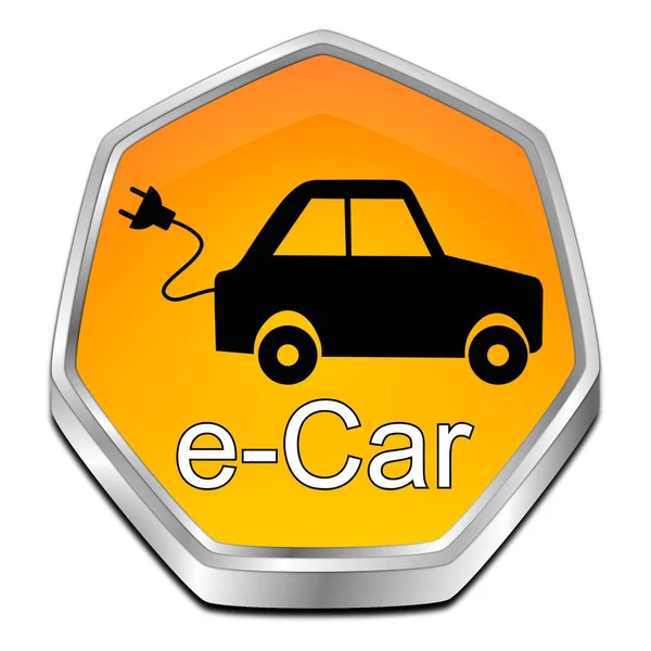 e-Car Button orange - 3D illustration