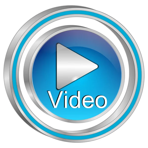 Reproducir Botón Vídeo Azul Ilustración —  Fotos de Stock