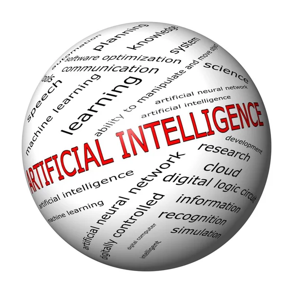 Inteligencia Artificial Wordcloud Ilustración — Foto de Stock