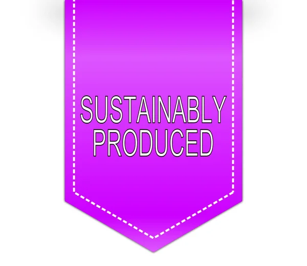 Illustrazione Viola Etichetta Prodotta Modo Sostenibile — Foto Stock