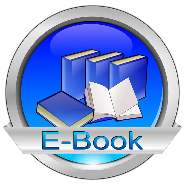 Book Button Blauw Illustratie — Stockfoto