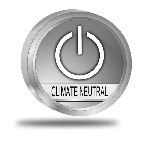 Climate Neutral Button Silver Illustration — Stock Photo, Image