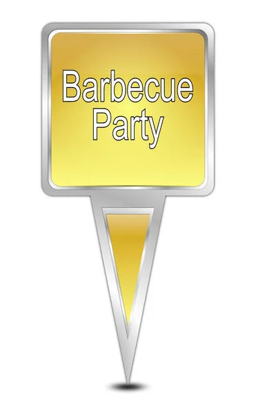 Kaart Wijzer Met Barbecue Party Gouden Illustratie — Stockfoto