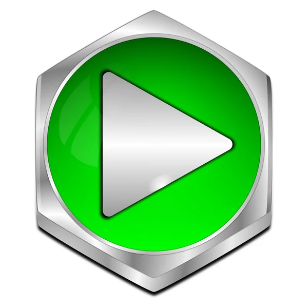 Play Button Green Illustration — 图库照片