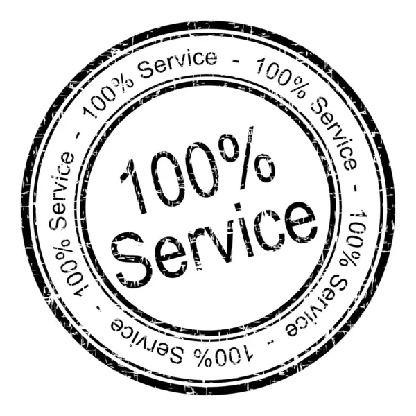 100 Service Button Zwart Illustratie — Stockfoto