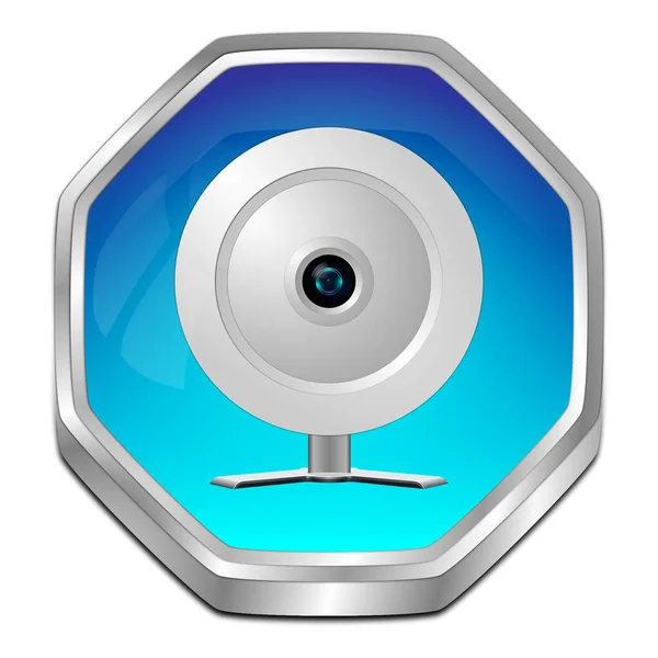 ウェブカメラの青のボタン 3Dイラスト — ストック写真