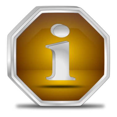 Information Button orange - 3D illustration