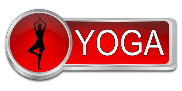 Yoga Button Red Illustration — Stock Photo, Image
