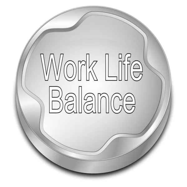 Tlačítko Pracovní Životní Bilance Stříbro Ilustrace — Stock fotografie