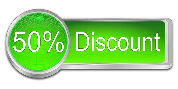 Discount Button Green Illustration — Stock Photo, Image