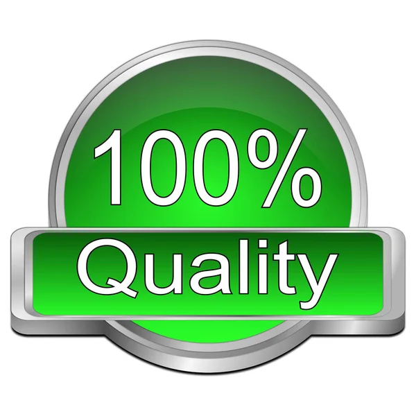 100 Quality Button Green Illustration — Stock Photo, Image