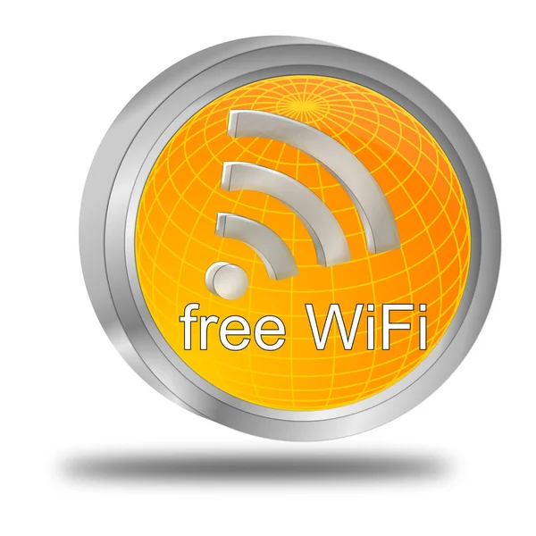 Bezpłatny Bezprzewodowy Przycisk Wifi Pomarańczowy Ilustracja — Zdjęcie stockowe