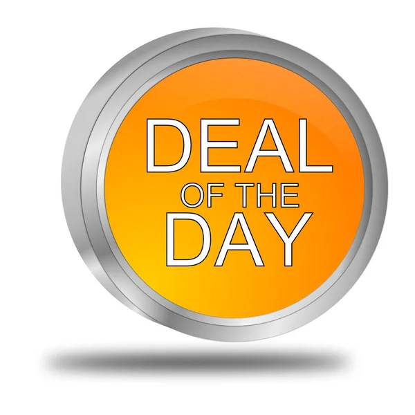 Deal of the Day Button orange - 3D illustration