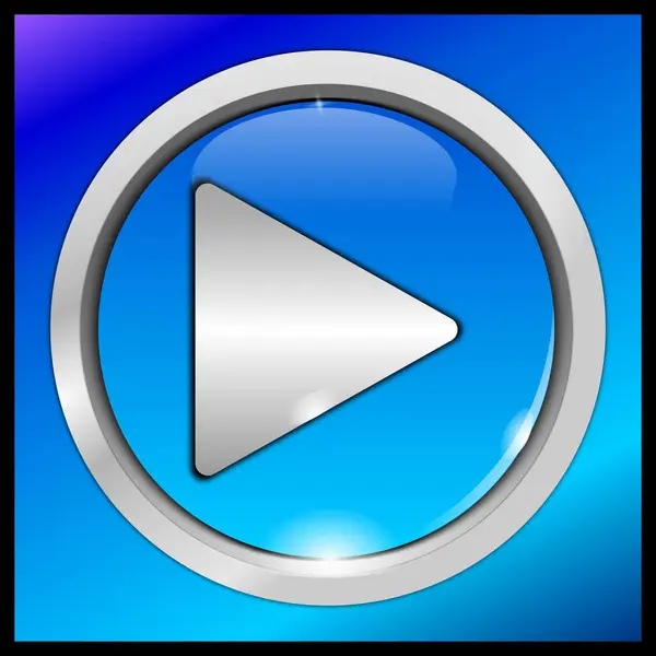 Play Button on blue background - illustration