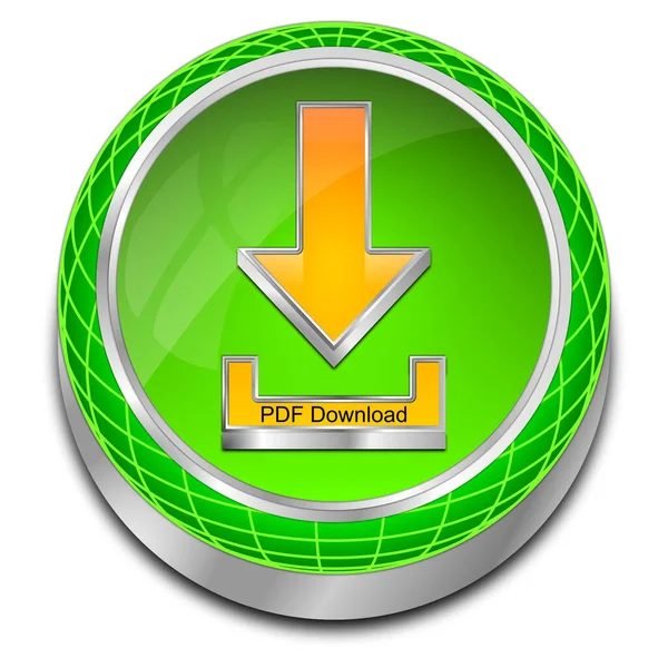 PDF Download button green orange - 3D illustration