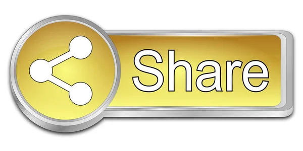Share Button Gold Illustration Stock Photo