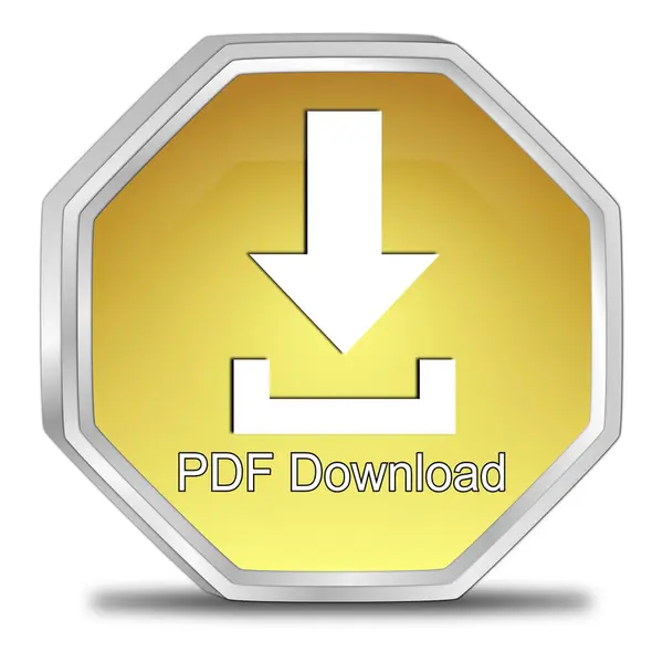 PDF Download button gold - 3D illustration