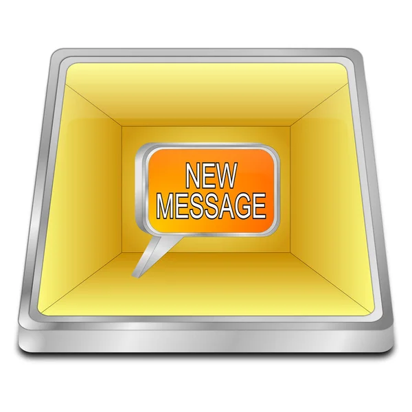 new Message Button gold - 3D illustration