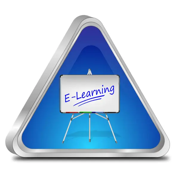 E-Learning Button blue  - 3D illustration